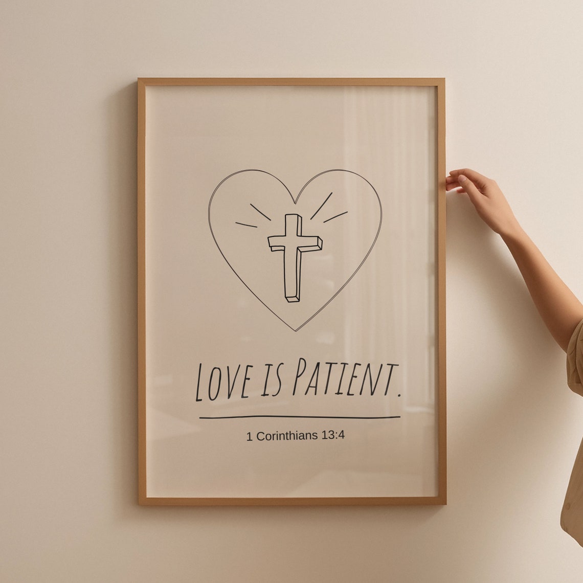 Love Is Patient Wall Print Spiritual Art Christian Poster Bible Verse Print Wall Decor Art Christian Gift - Image 4