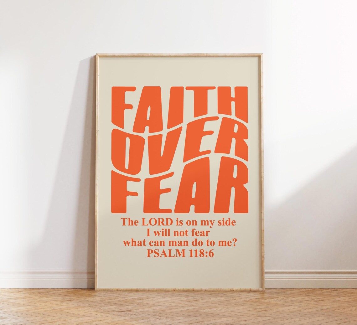 Retro Groovy Christian Psalm Scripture Art Print