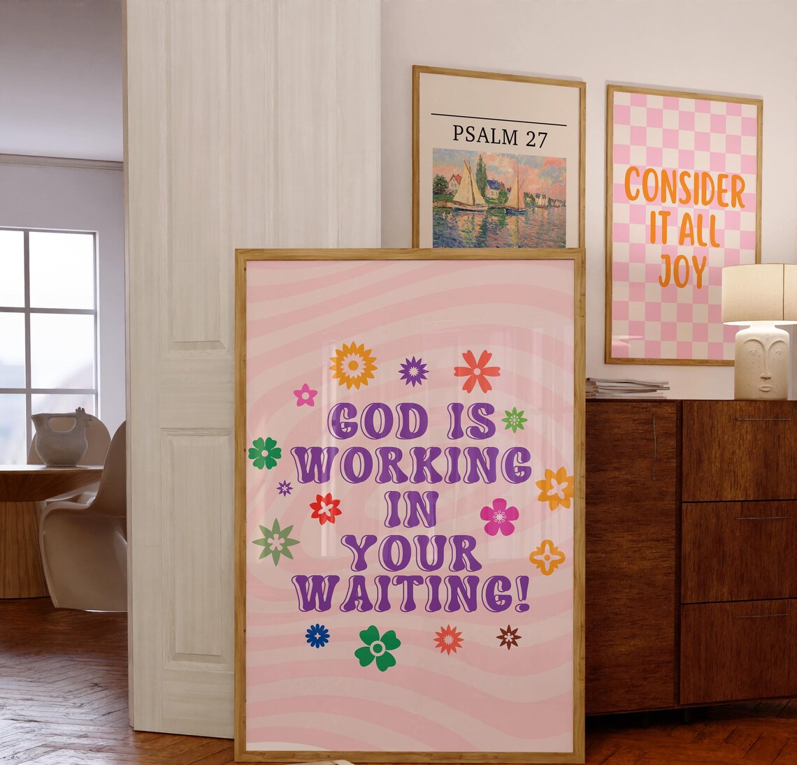 Retro Christian Wall Art, Bible Verse Poster Print - Image 3