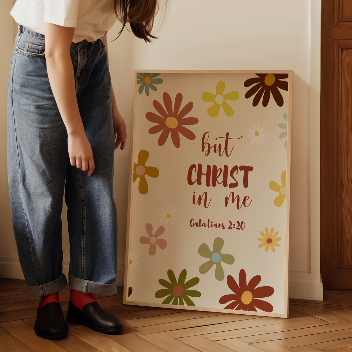 Christian Wall Print Retro Scripture Bible Verse Galatians Print Christian Poster Wall Decor Art Christian Gift - Image 3