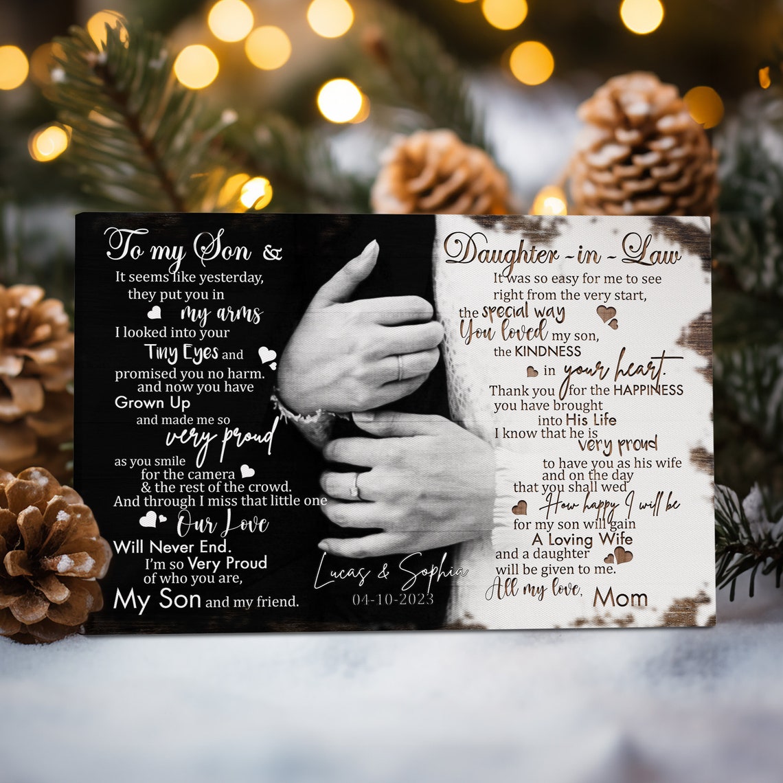 Personalized Son Wedding Gift From Mother Wedding Gift For Son And Daughter In Law Gift For Son Wedding Day Gift For Bride And Groom