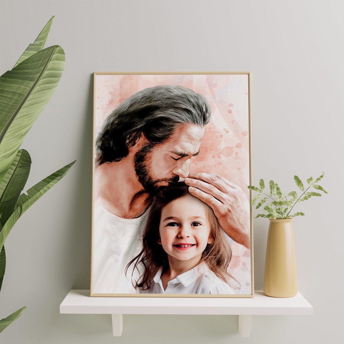 Files Personalized Your Child Safe In The Arms Of God Watercolor Child And God Jesus Holding Baby Memorial Christ And Baby - Image 6