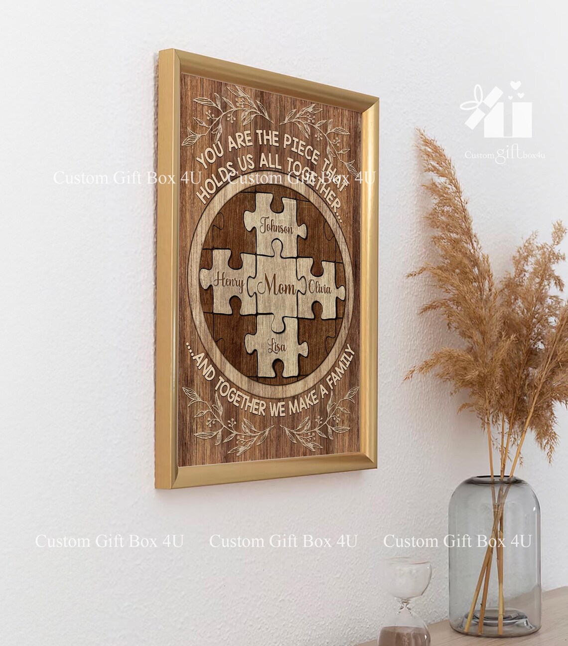 You Are The Piece That Holds Us Together Family Puzzle Names Poster - Image 6