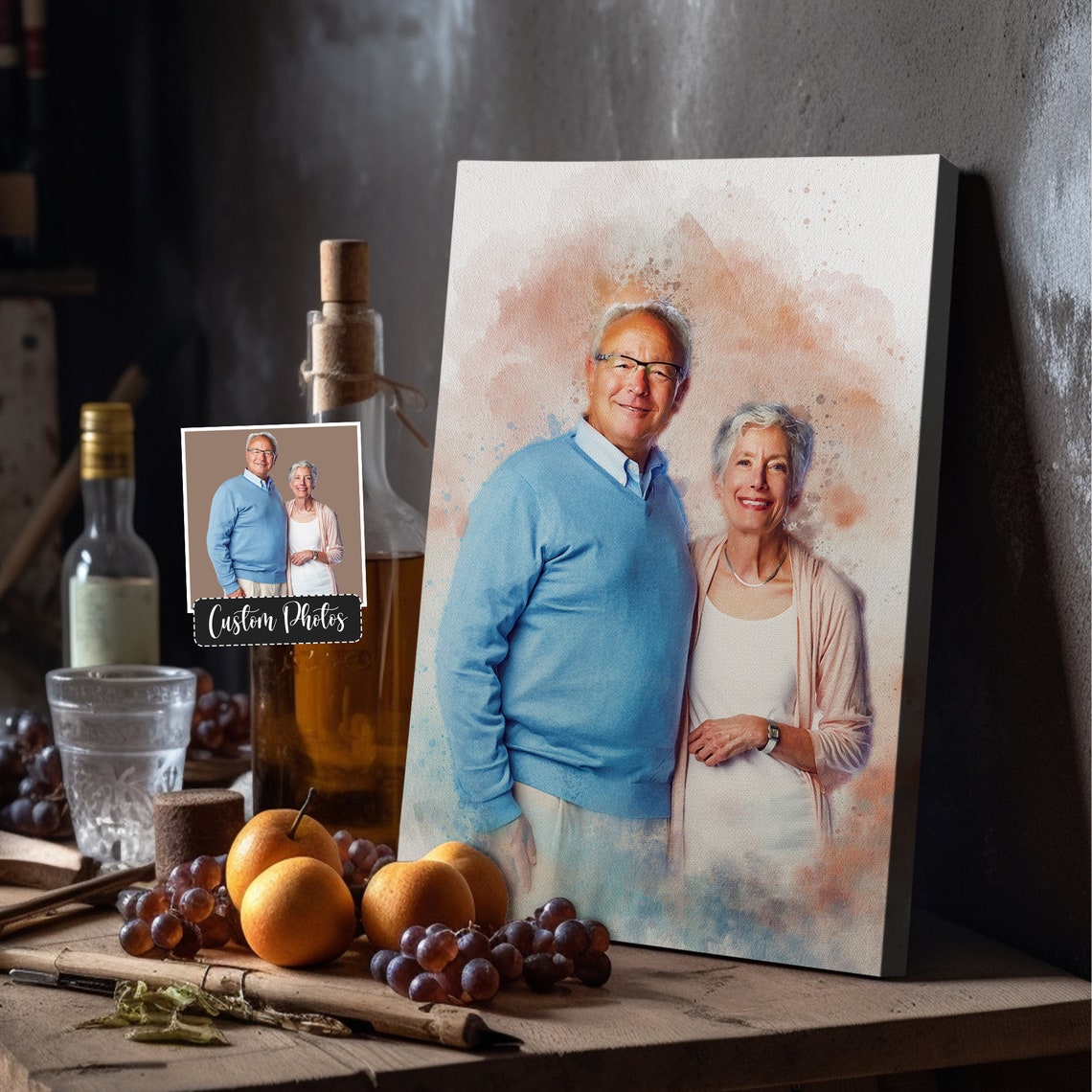 Watercolor Portrait From Photo Custom Painting Family Portrait Wall Art Mothers Day Gift Fathers Day Mother Father Memorial - Image 4
