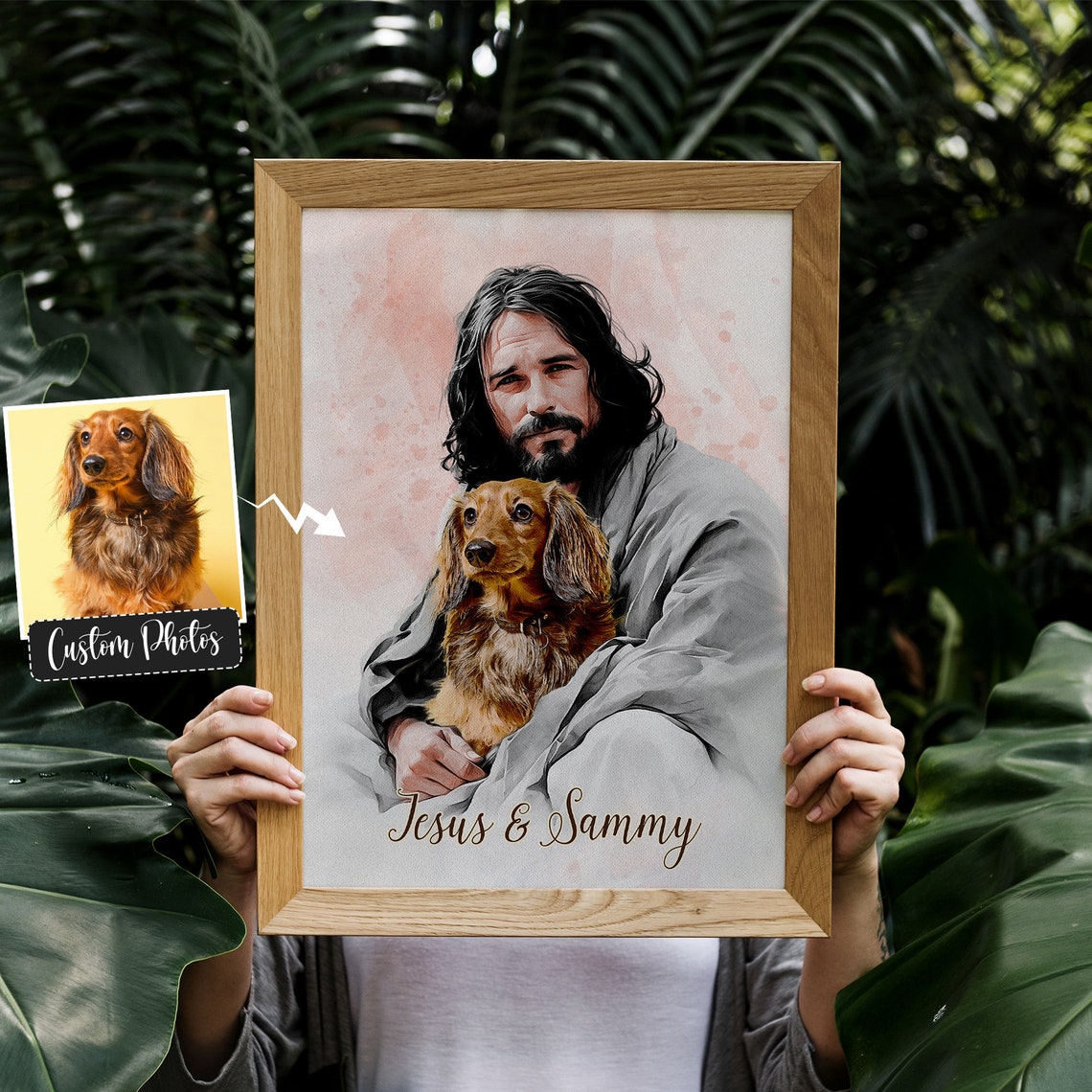Files Personalized Your Dog Safe In The Arms Of God Jesus Holding Dog Watercolor God And Dog Christ And Dogs Christian Art - Image 4