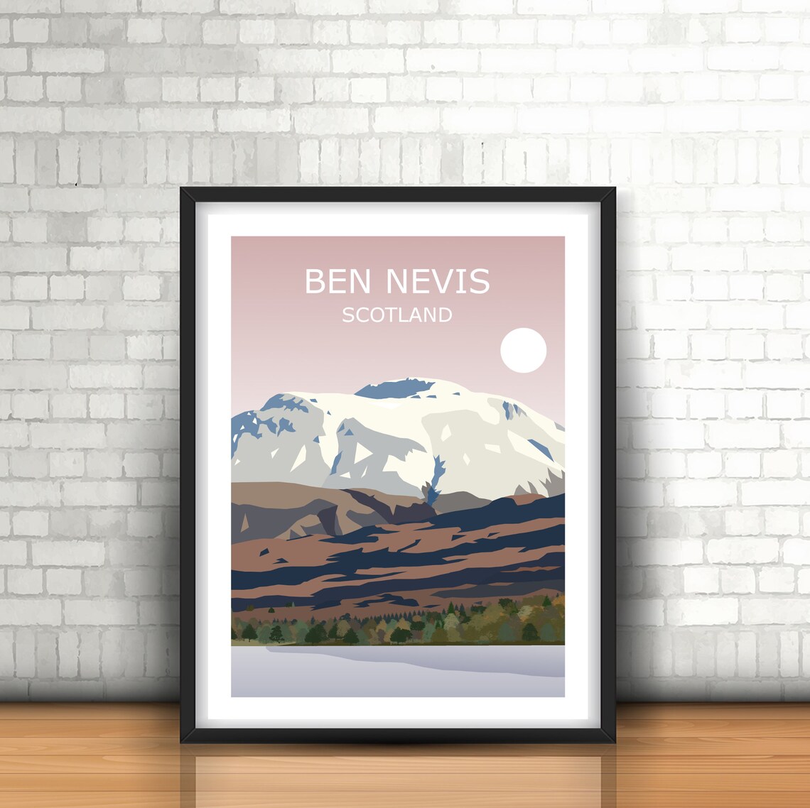 Ben Nevis Travel Poster, Grampian Mountains Landscape - Image 2