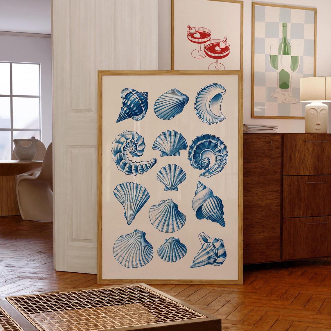 Seashell Vintage Coastal Minimalist Sea Art Print