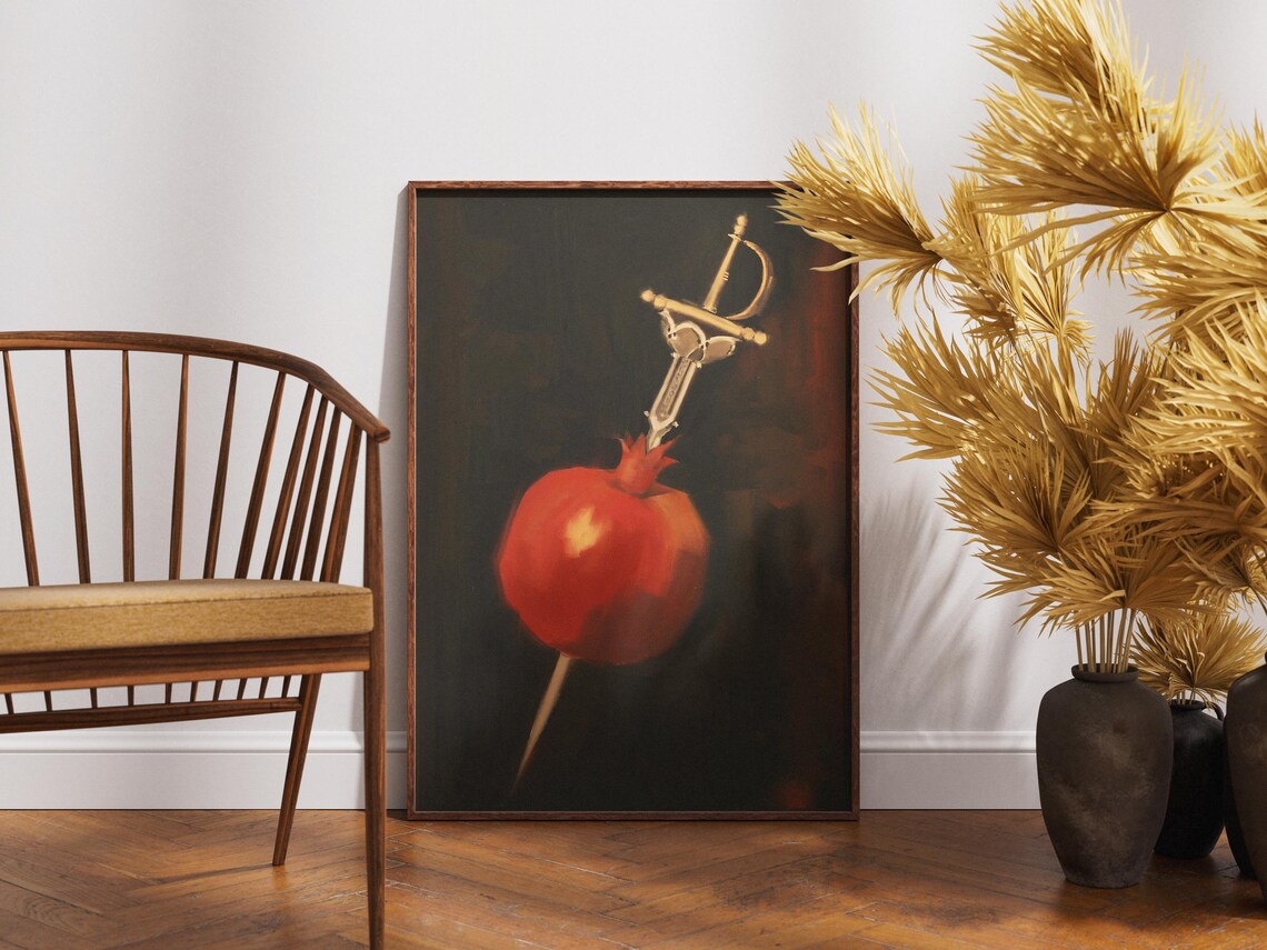 Sword Pierced Pomegranate Gothic Art Print - Image 2