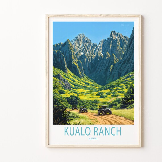 Kualo Ranch Hawaii Green Valley Off Road ATV Adventure Travel Poster