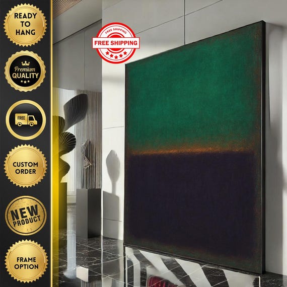 Mark Rothko Green And Black Canvas Iconic Color Field Painting Reproduction For Bold Modern Interiors