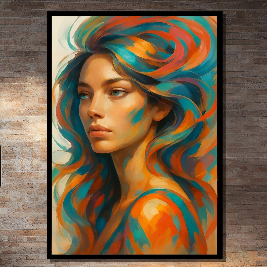 Woman Portrait, Modern Bedroom Wall Decor Art Print