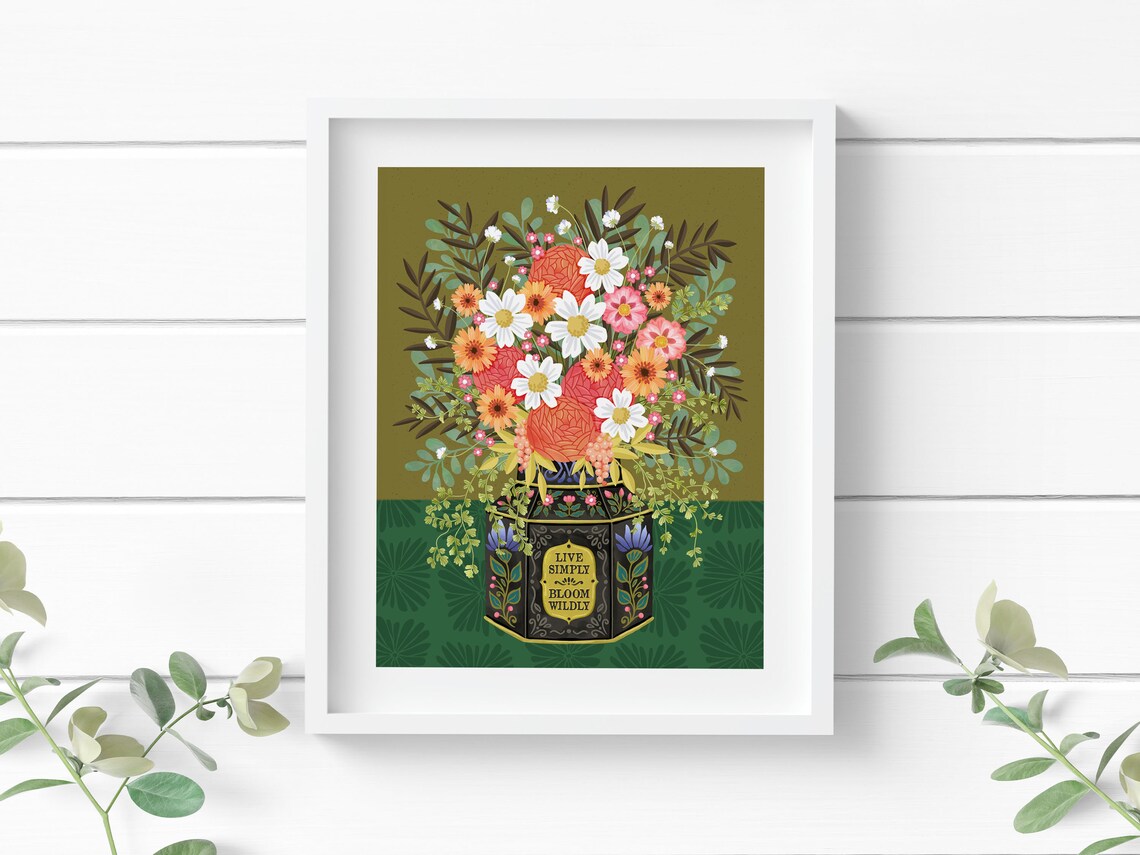 Live Simply Bloom Wildly Quote Wall Art Print - Image 3