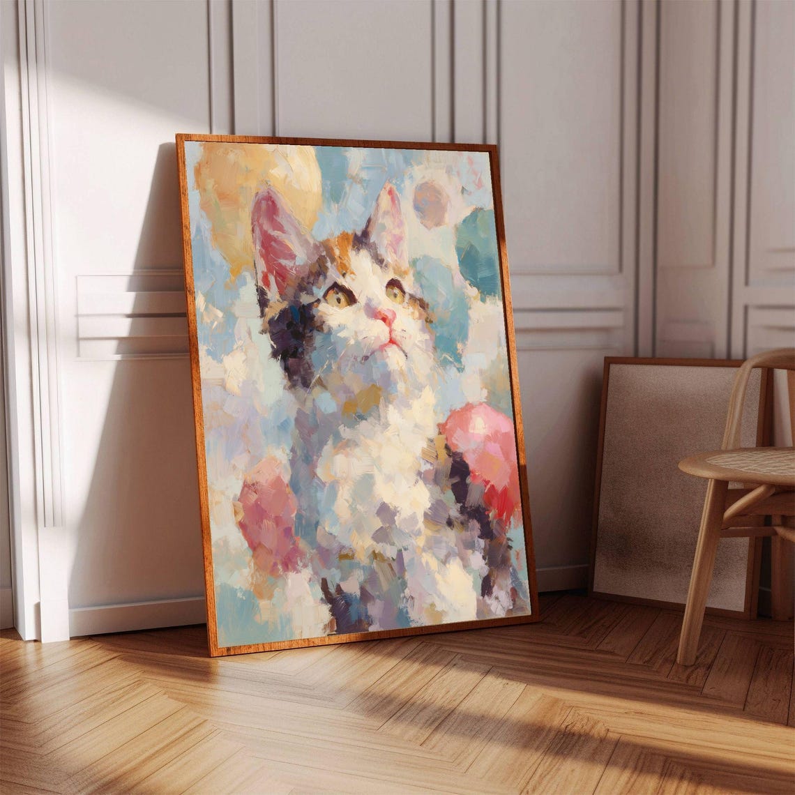 Calico Kitten Impressionist Pastel Dabs Painterly Cat Poster - Image 2