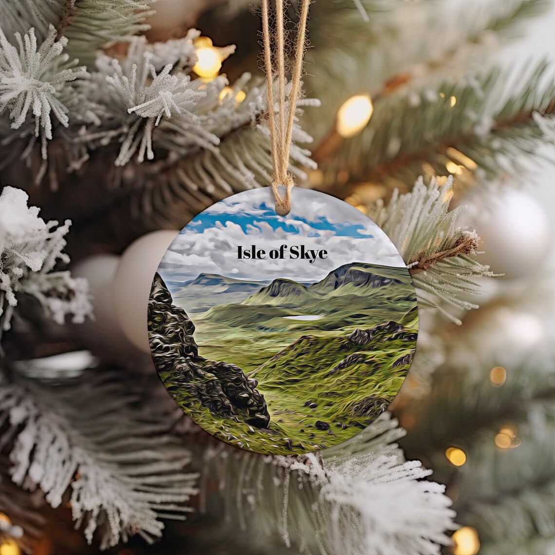 Isle of Skye Scotland Green Highlands Landscape Ornament Print