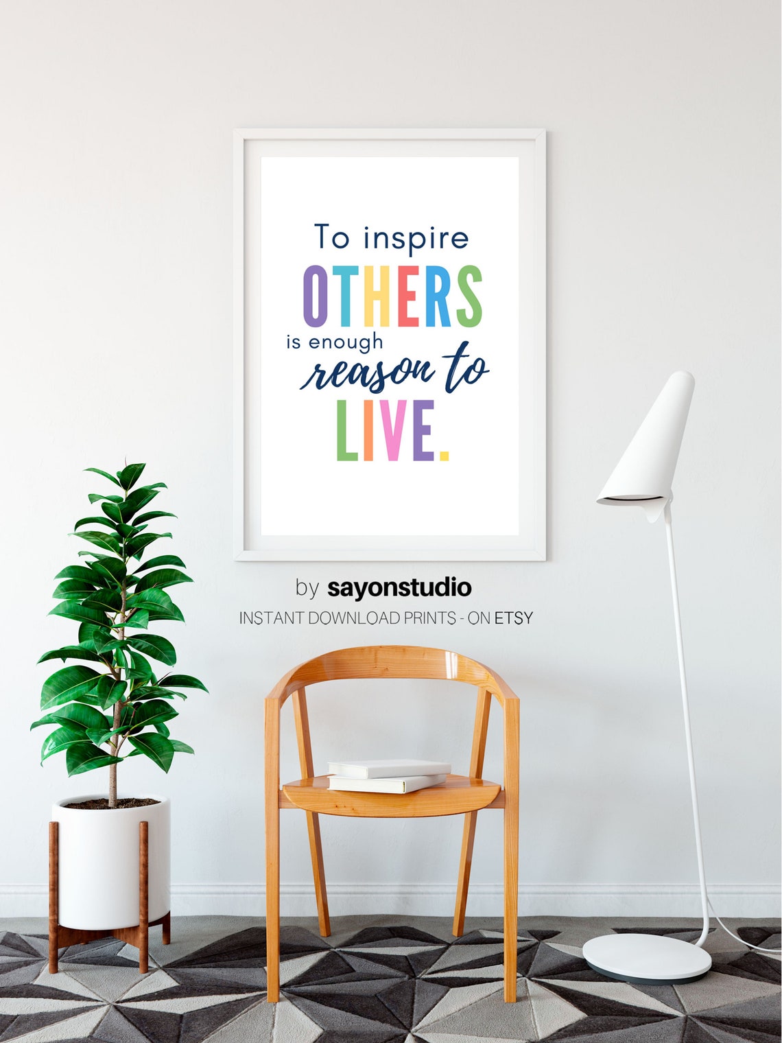 To Inspire Others Is Enough Reason to Live Rainbow Kids Wall Poster - Image 3