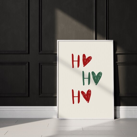 Ho Ho Ho Poster Trendy Christmas Wall Art Festive Decor Holiday Season Print Cute Christmas Wall Art Ho Ho Ho Print Instant