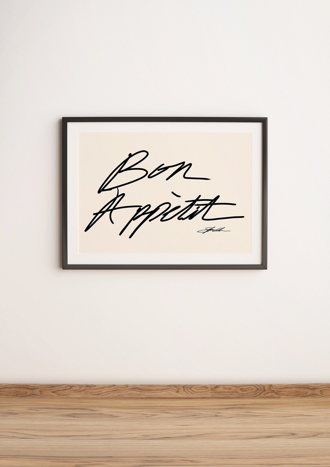 Bon Appetit Script, Mid-Century Kitchen Art Print