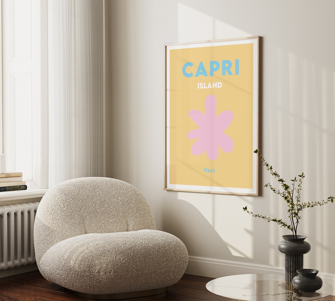 Capri Coast Minimalist Travel Poster, Italy Beach Art Print - Image 2