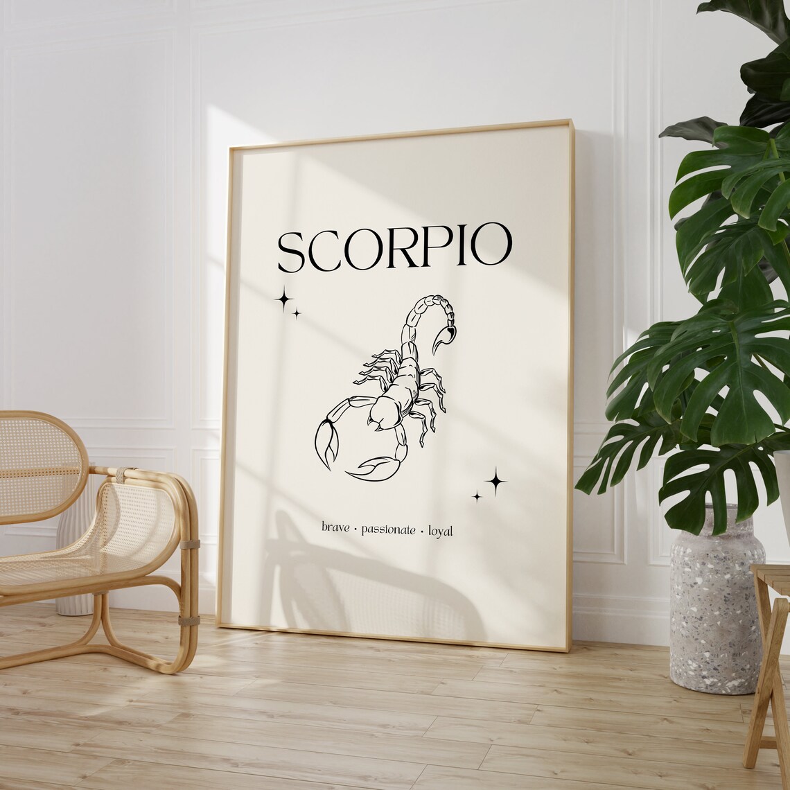 Minimalist Scorpio Zodiac Star Sign Art Print - Image 4