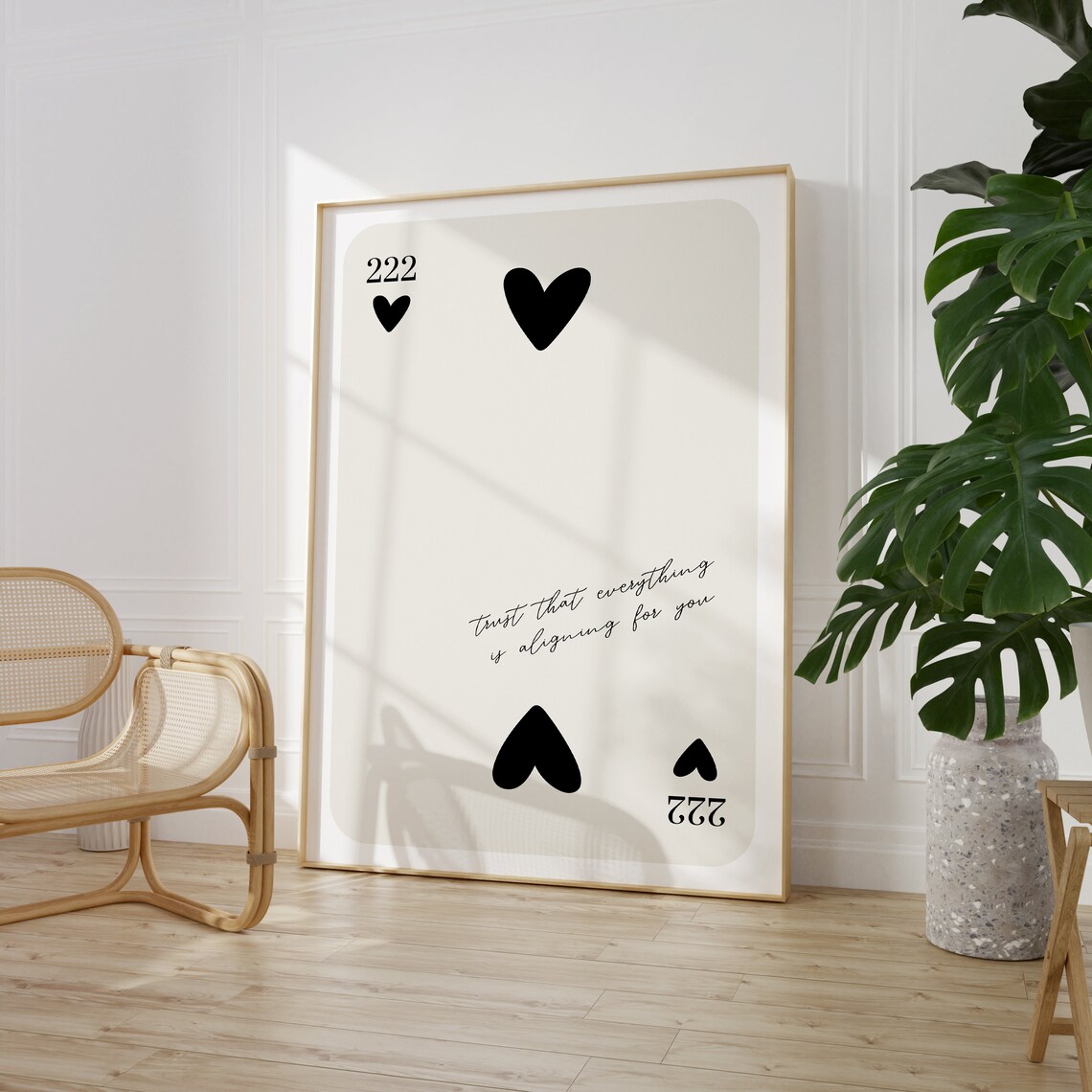 Angel Number 222 Playing Card Poster, Wall Art Print - Image 4