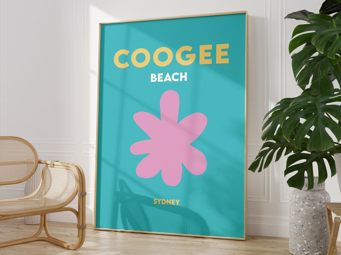 Coogee Beach Australia Minimalist Travel Poster