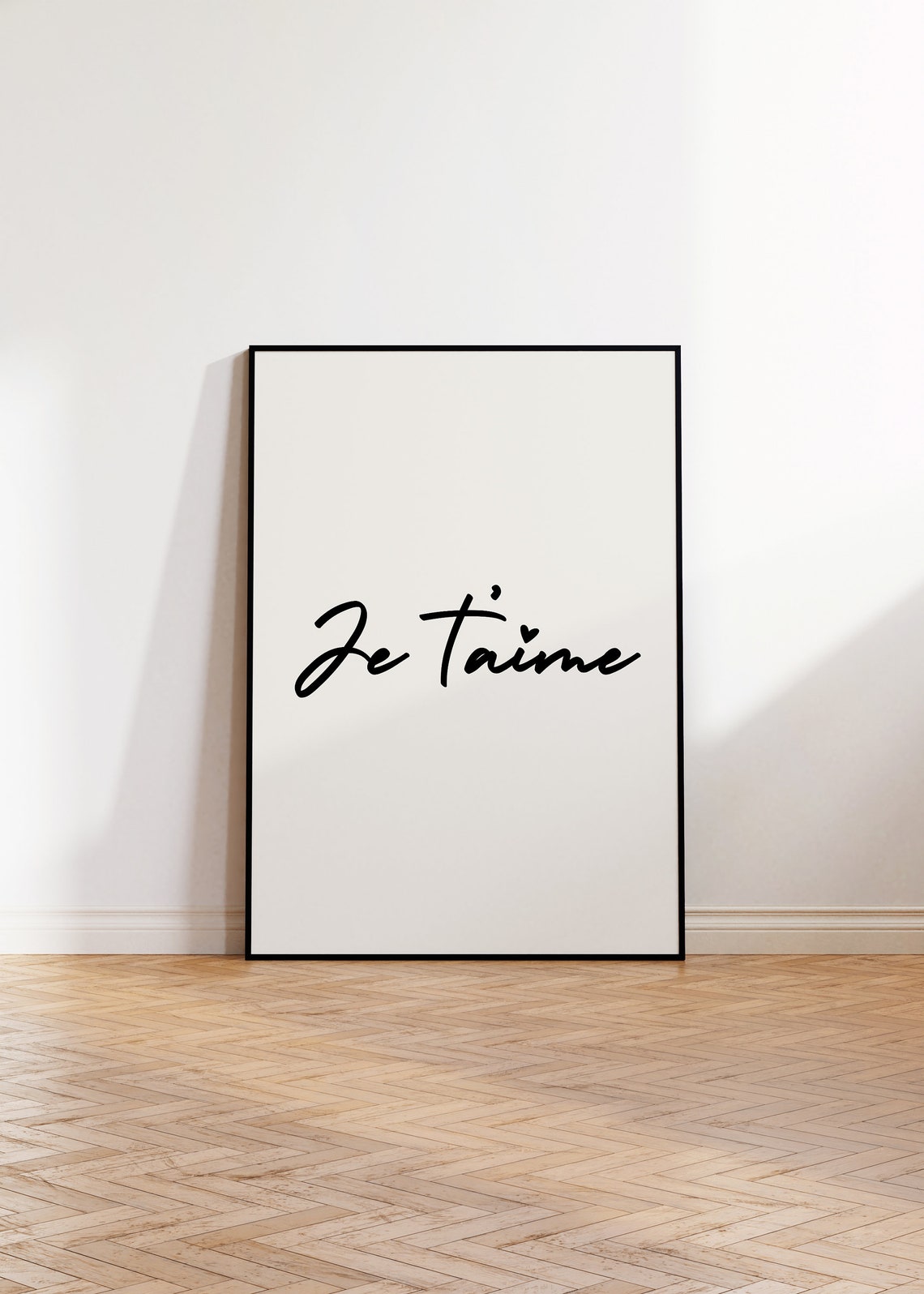 Je T'aime French I Love You Romantic Black Script Quote Poster - Image 2