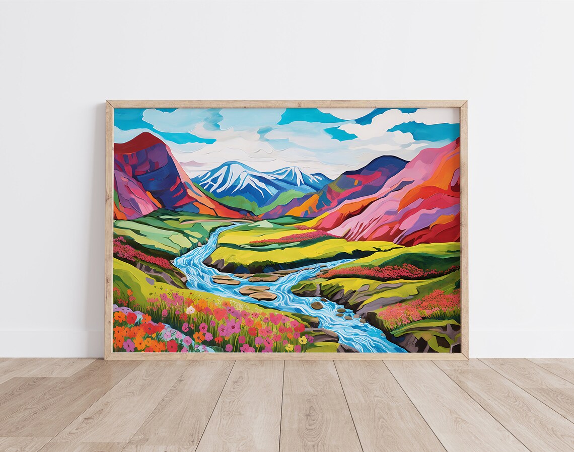 Iceland Highlands Landscape Art Print, Landmannalaugar - Image 2