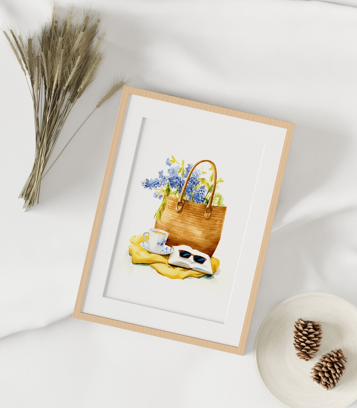 Book Wall Art Print, Watercolor Summer Flowers - Image 2