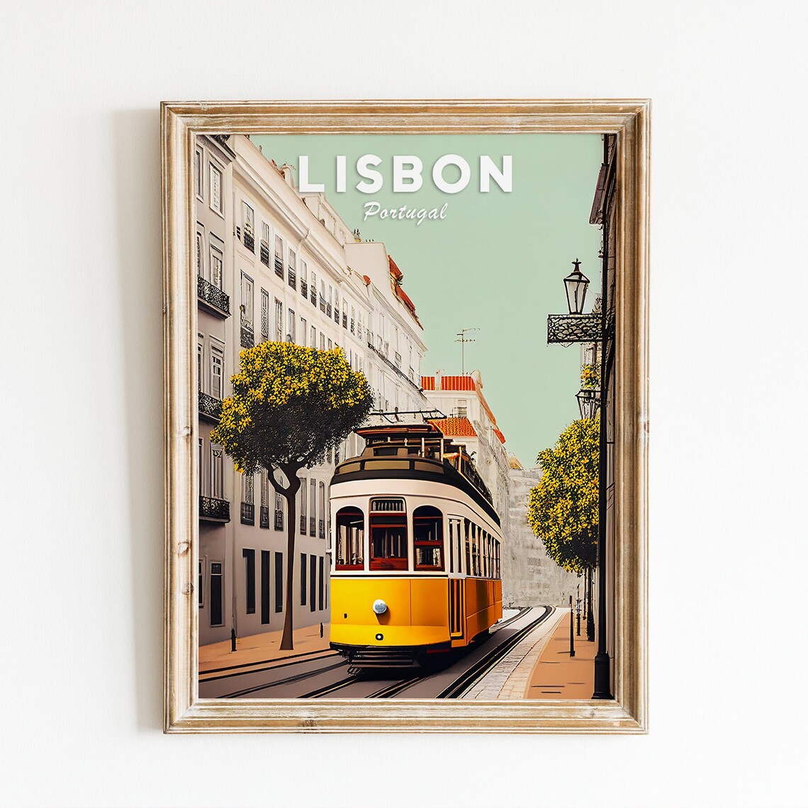 Lisbon Portugal Travel Illustration Art Print - Image 3
