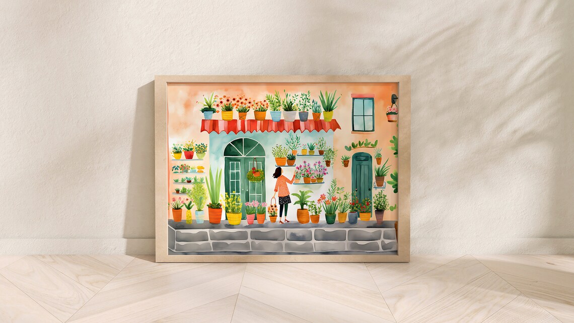 Flower Shop Drawing Print, Floral Wall Art - Image 2