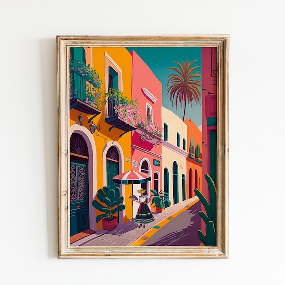 Mexico Travel Poster, Latin America Wall Art
