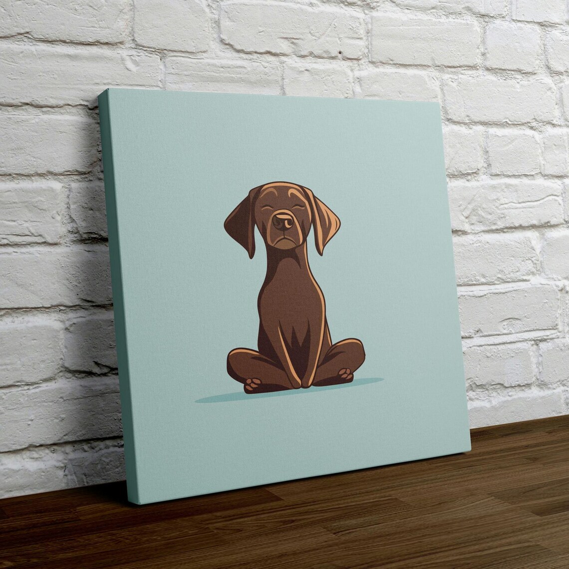 Meditating Chocolate Labrador In Lotus Pose Calm Zen Yoga Poster - Image 4