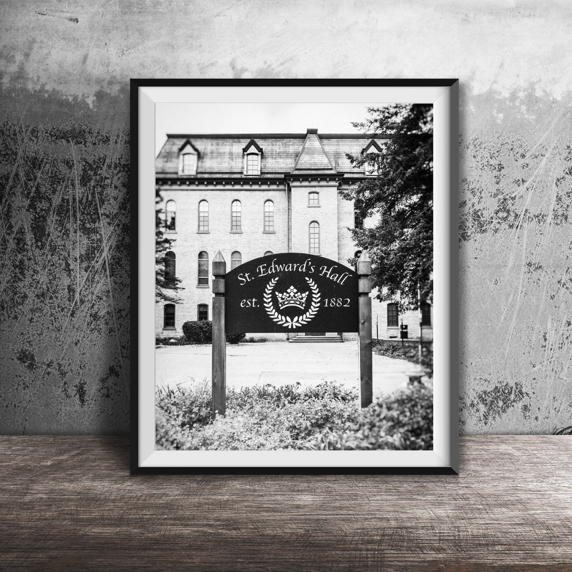 St Edward's Hall Notre Dame 1882 Historic Campus Sign Poster - Image 2