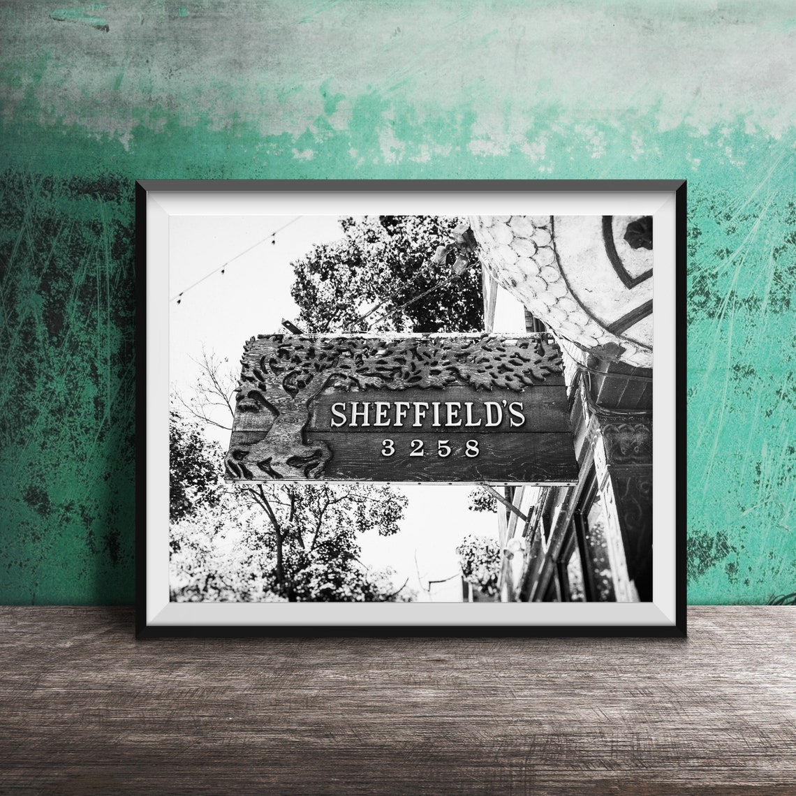Sheffield's 3258 Chicago Rustic Hand Carved Wooden Bar Sign Poster - Image 2