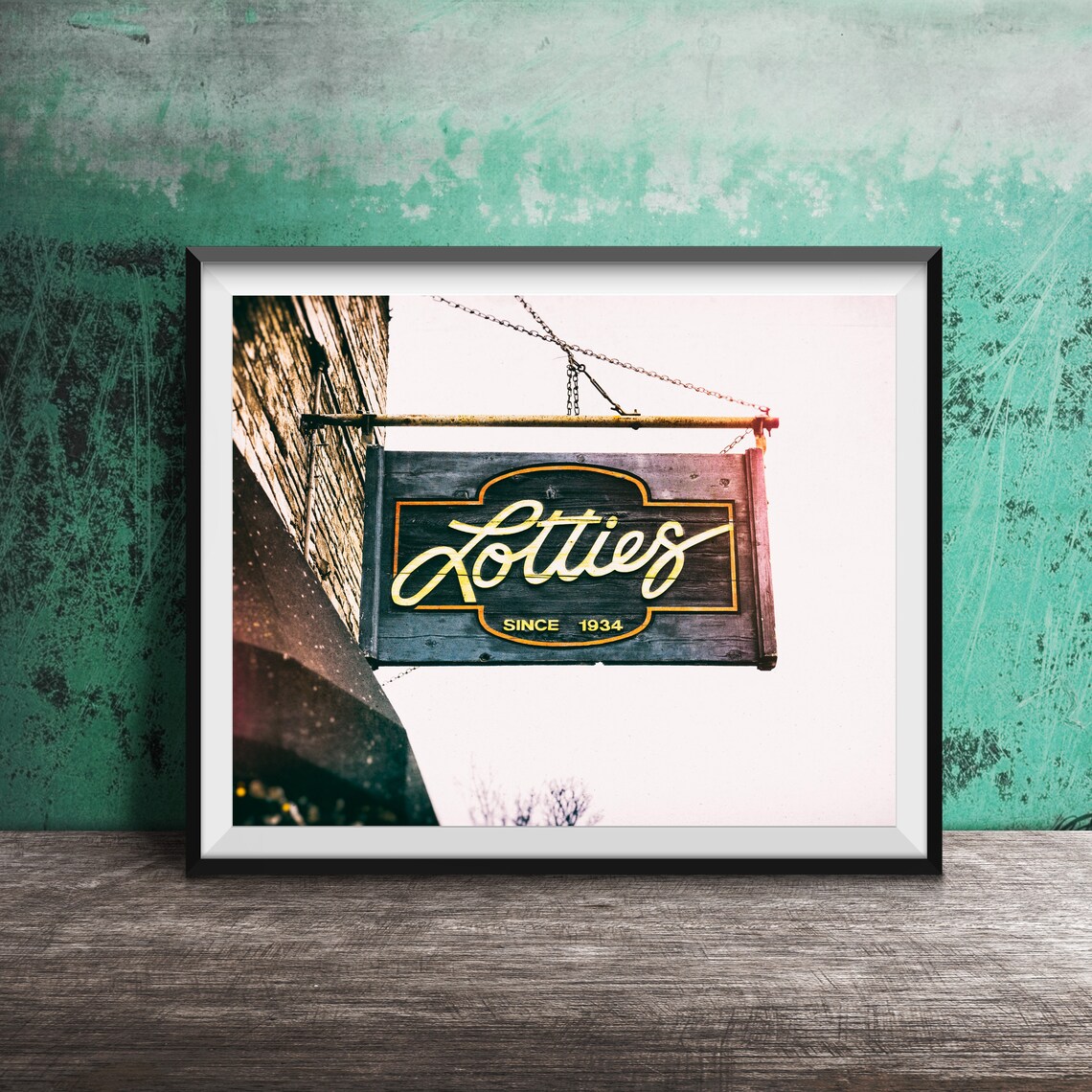 Lottie's Since 1934 Chicago Bucktown Wooden Sign Photo Poster