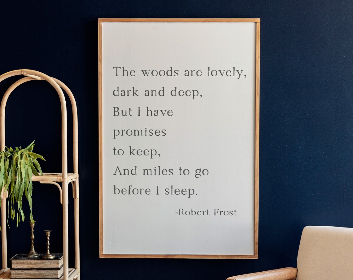 Robert Frost Poetry Wall Art Print, Living Room Decor