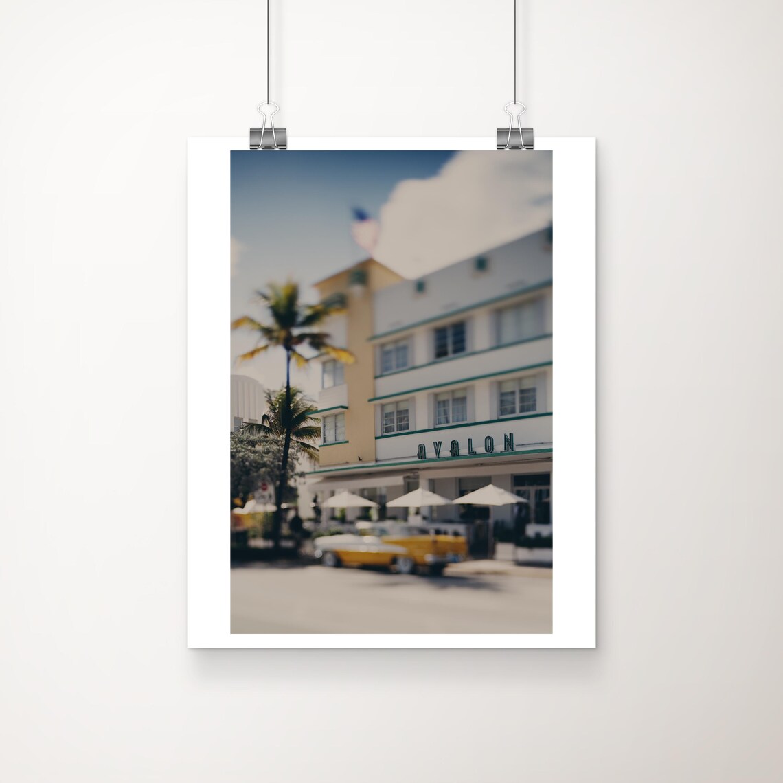 Miami Beach Avalon Hotel Art Deco Street Scene Photography Poster