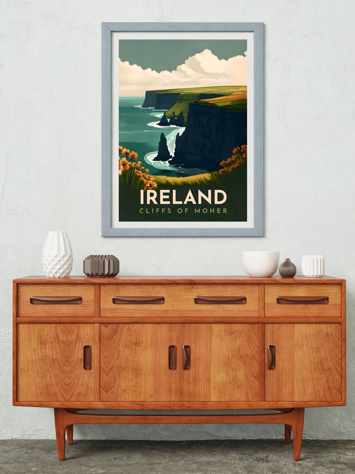 Ireland Retro Travel Poster, Cliffs Of Moher Art Print - Image 2