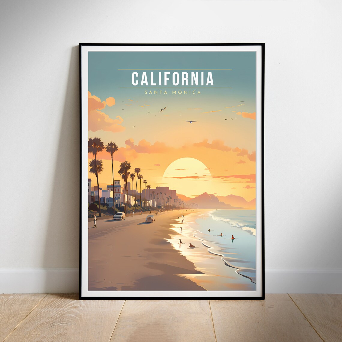 Santa Monica California Travel Poster Print