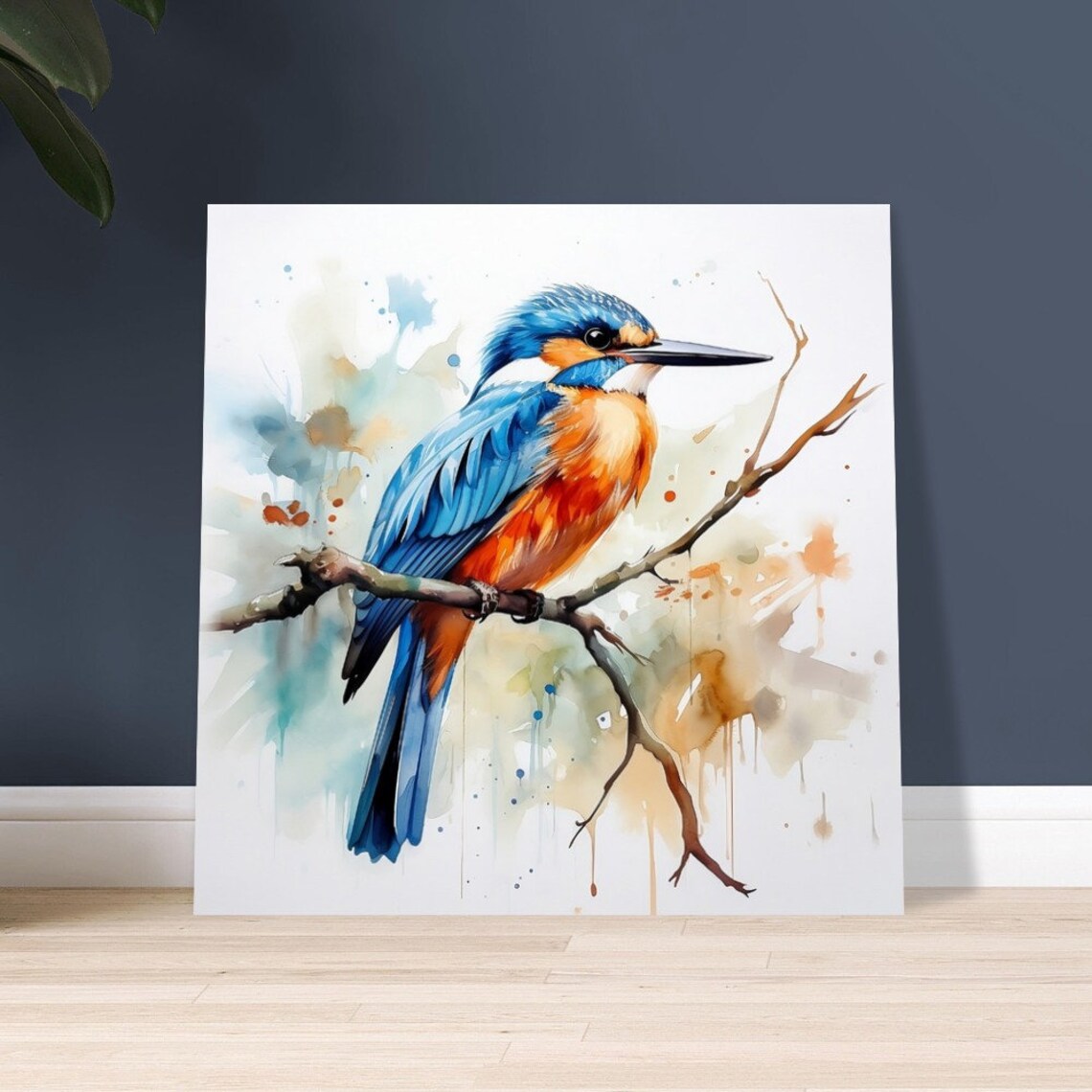 Kingfisher Watercolour Print, Modern Bird Art - Image 4