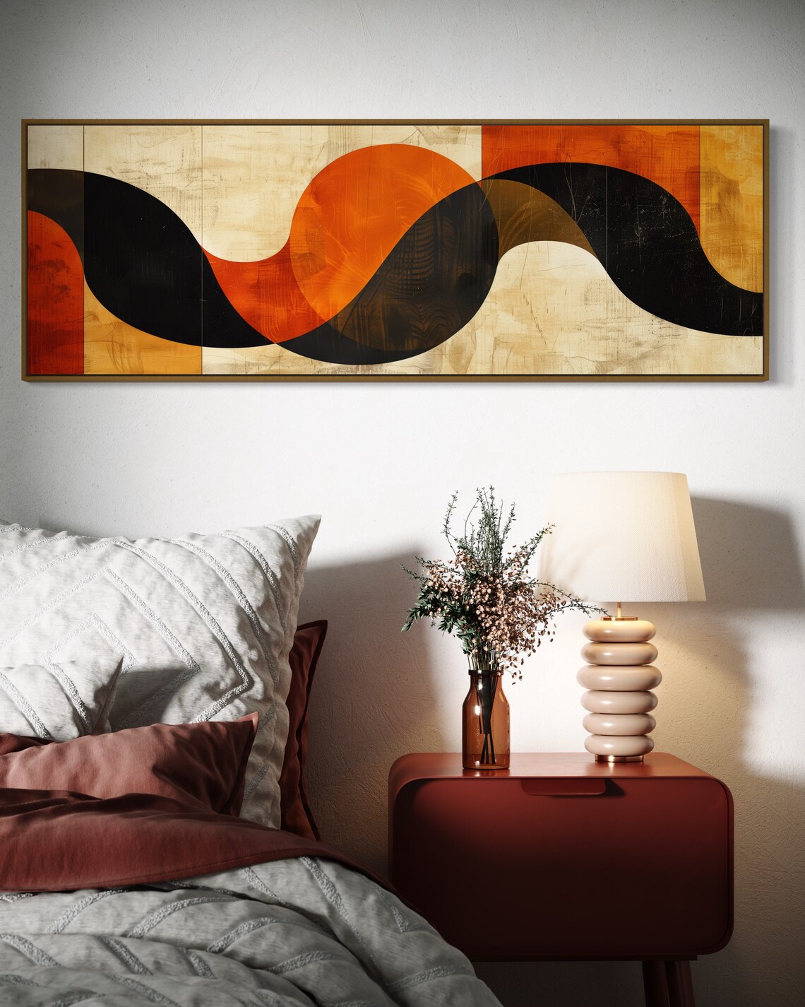 Panoramic Harmony Minimalist Earth Tone Art Print - Image 3