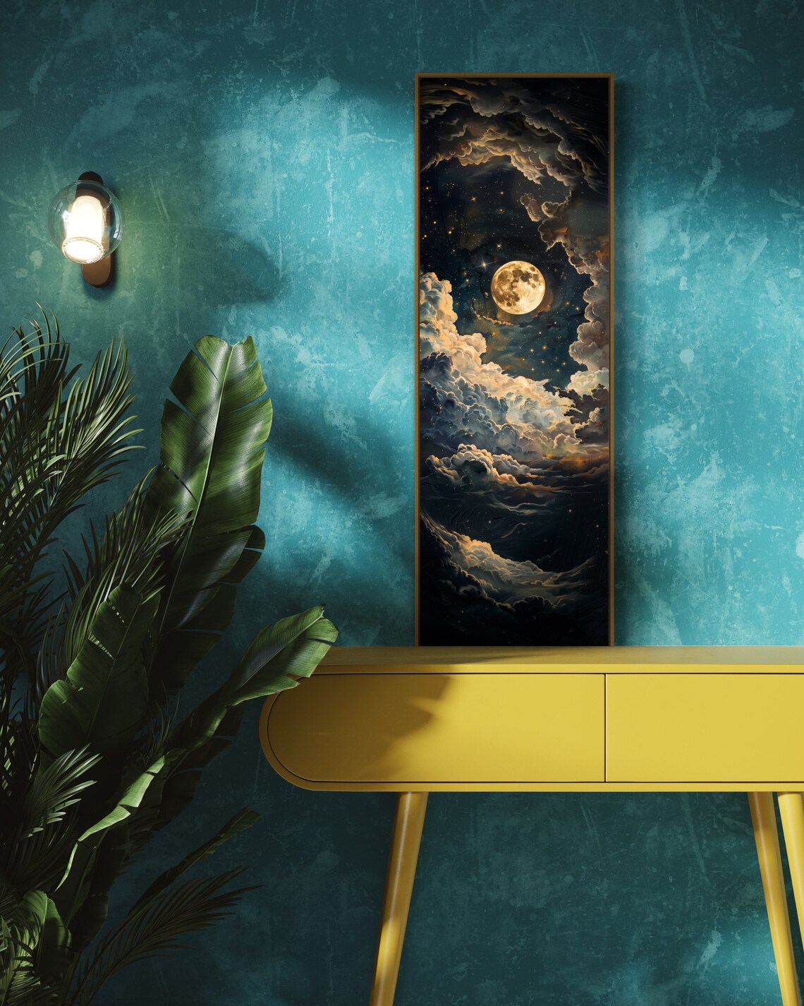Moonlit Starry Night Vintage Celestial Art Print - Image 3