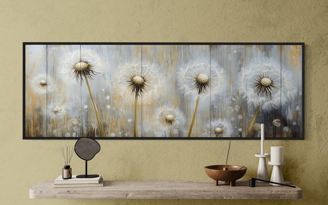 Rustic Dandelion Panoramic Art Print, Countryside Scene - Image 3