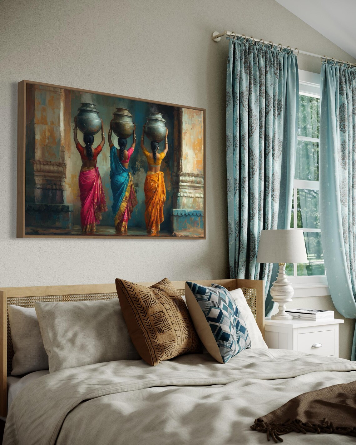 Elegant Indian Woman Portrait, South Asian Wall Art - Image 5