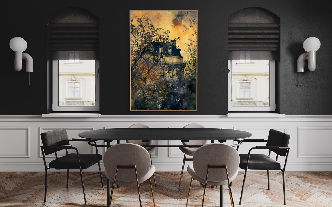 Victorian Gothic House, Vintage Halloween Art Print - Image 2