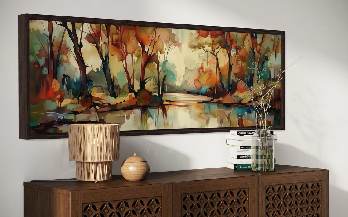 Autumn Forest Elegance Abstract Landscape Art Print - Image 3