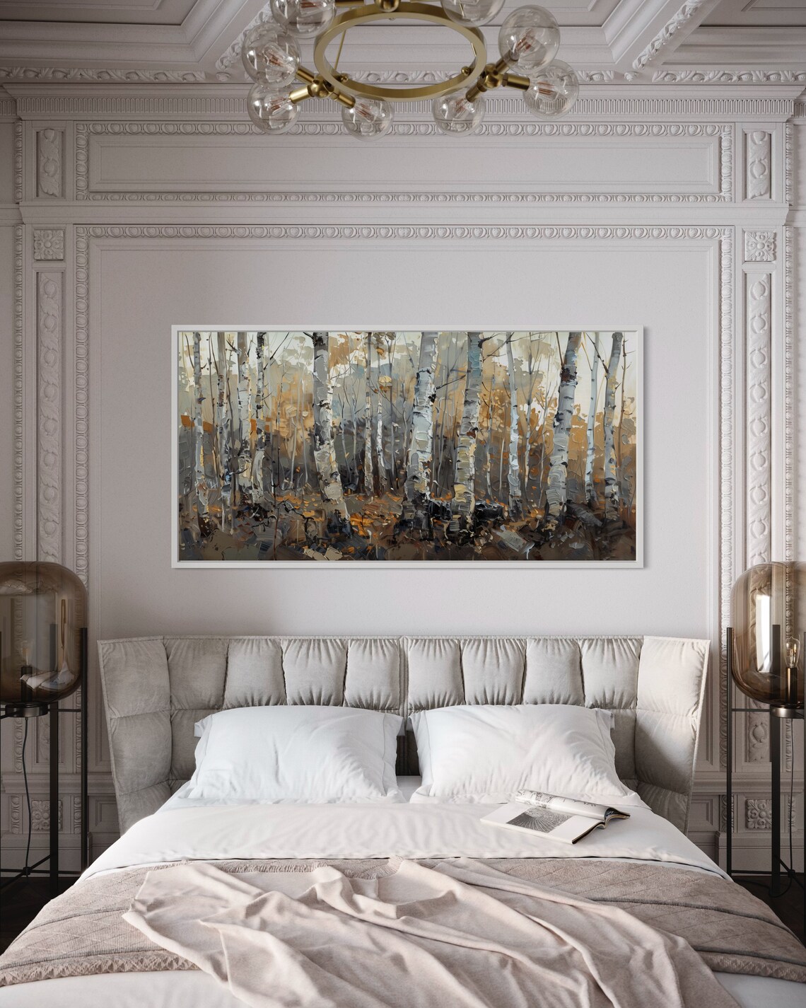 Autumnal Birch Forest Expressionism Art Print - Image 4