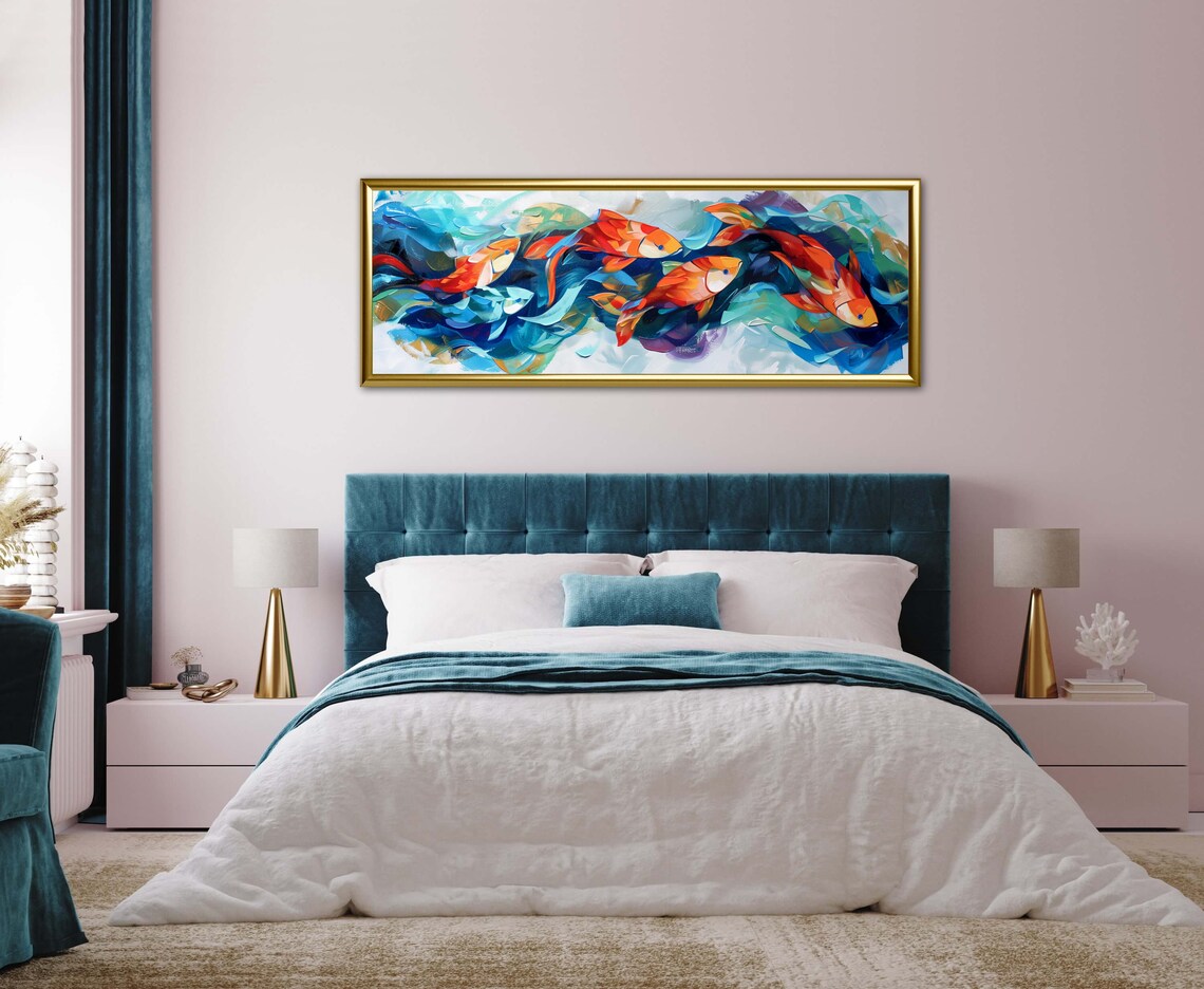 Tropical Fish School Panoramic Wall Art Print - Image 4
