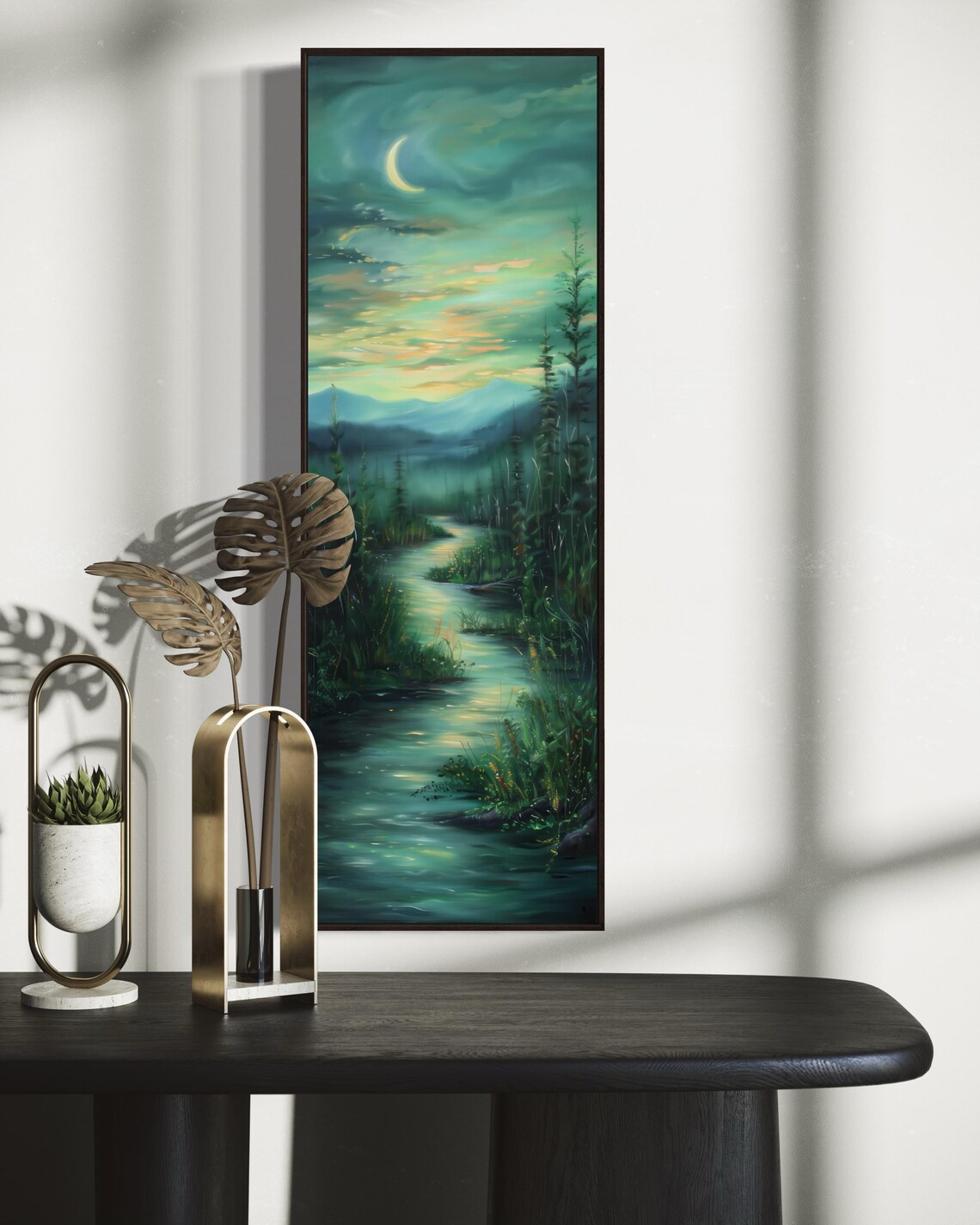 Misty Crescent Moon Forest, British Columbia Art Print - Image 4
