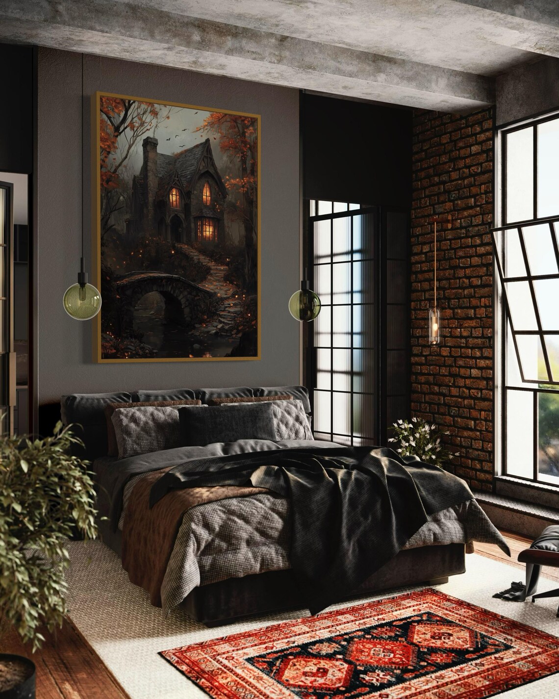 Mystical Haunted House Halloween Forest Art Print - Image 3